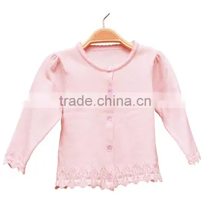 Wholesale O Neck With Pointelle Knitted Girls Cardigan thumbnail-1
