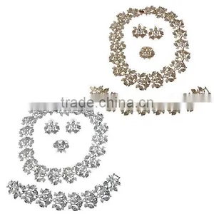 Braeclet-Necklace and Earring Sets,Zircon Vintage Jewelry Set,Retro Necklace-Earring-Bracelet Set thumbnail-1