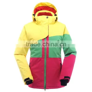 Orange Women Waterproof Quilted European Ski Jacket Wholesale thumbnail-1