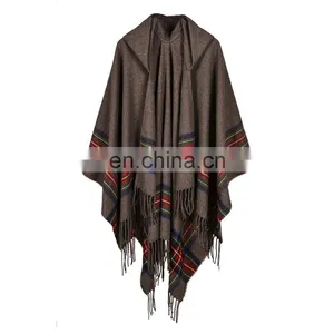 Color Cashmere Jacquard Shawl Scarf Fashion Cloak thumbnail-5