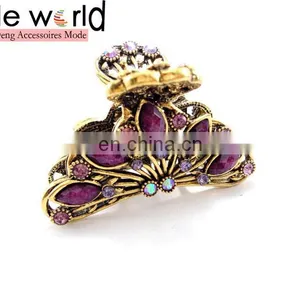 Fashion Europen Retro Large Metal Rhinestone Jewel Hair Claw Clip thumbnail-2