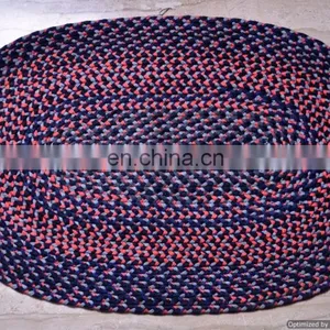 Designer Braided Floor Mat Embroidered Handmade Rug/Carpet Reversible Door Mat thumbnail-2