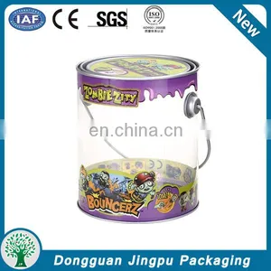 Customized Round Clear Paint Can With Tin Lid thumbnail-2