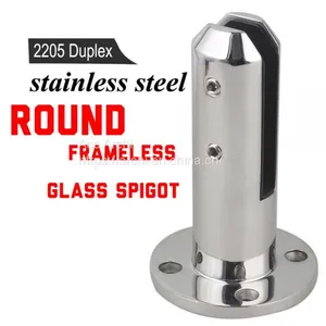 High Quality Stainless Steel Round Glass Pool Fence Spigot thumbnail-1