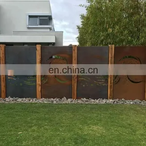 Laser Cut Corten Steel Fence Q235NH for Garden thumbnail-1
