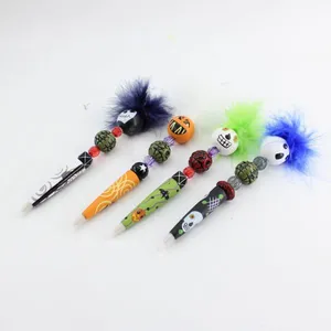 Halloween Theme Feathers Ghost Ball Point Pen Gift Crafts Pumpkin Grimace Skull Design thumbnail-1