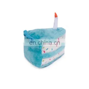 New Interactive Squeak Pet Birthday Party Plush Dog Cake Toy thumbnail-1