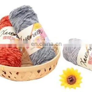 5mm Thickness for Hand Knitting and Crochet Velvet Yarn 100% Polyester Chenille Yarn for Hats and Scarfs thumbnail-5