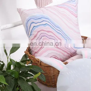 Luxury Home Indoor Soft Silky Satin Geometric Marble Texture Square Decorative Throw Pillow Cases Cushion Cover thumbnail-7