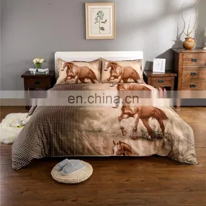 3D Bedding Set Reactive Printing Bed Cover 100% Polyester Horse Duvet Cover Set thumbnail-2