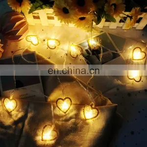 10L Led Gold Glitter Heart Night Strip Light With Bead Home Decor Ceiling Lights Indoor Valentine's Day Decoration Lighting thumbnail-6