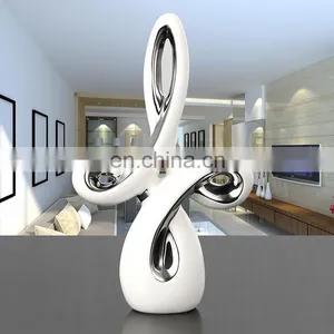 Nordic Modern Hotel Home Decoration Creative Design Artwork Silver-plated Ceramic Living Room Ornaments thumbnail-1