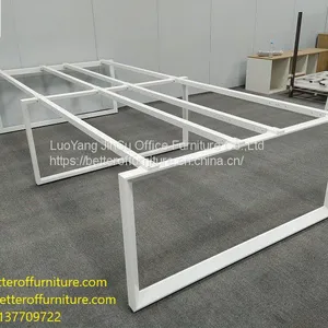Module Design 4 Person Division Office Table Face to Face Steel Office Workstation White Color thumbnail-1
