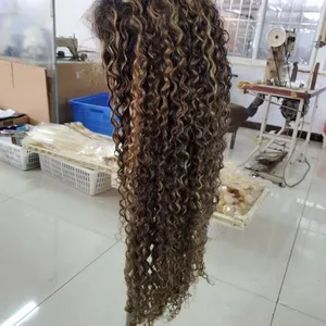 KHH Deep Curly Wave Lace Front Wigs With Baby Hair,Glueless Cuticle Aligned Peruvian Human Hair Wigs Sample for Black Women thumbnail-3