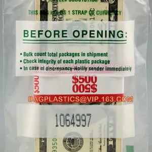Security Plastic Bag With Adhesive Tape for Cash, Plastic Money Bag, Security Money Cash Bag For Airport/Bank and Police thumbnail-1