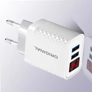 Hot Sale US EU Dual Universal Portable USB 5V 2.4A Fast Wall Travel Charger for IPhone 11 12 13 thumbnail-4