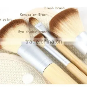 Face Use Beauty Brush Kit 4pcs With Bamboo Handle for Traveling thumbnail-1