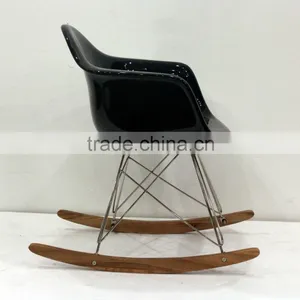 Replica Designer Fiberlgass Material Stainless Steel Frame ARA Armchair/rocking Chair With Wooden Base thumbnail-2
