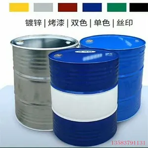 Paint Appearance Intact Renovation Iron Drum 200 Liters Closed Paint Drum Color Uniform Style. thumbnail-1