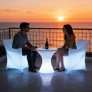 Outdoor Party LED Luminous Furniture IP65 Waterproof 16 Color Adjustable Glow Table Sofa For Hotel Bar Patio thumbnail-1