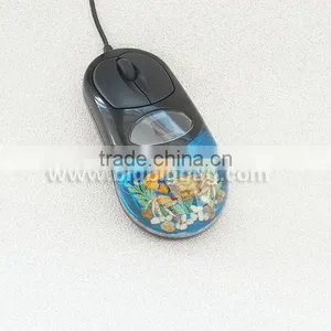 Resin Clear Black Real Red Rose Embedded Decorative Wired Computer Mouse thumbnail-1