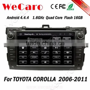 WECARO Factory OEM GPS Steering Wheel Pure Android 4.4 Car Multimedia Navigation System For Toyota Corolla 2006 - 2011 thumbnail-2