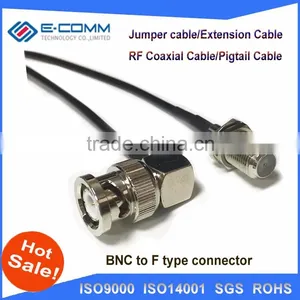 Hot F Female Jack Connector Switch BNC Male Plug Right Angle Connector RG174 Cable 20CM 8" Adapter thumbnail-1