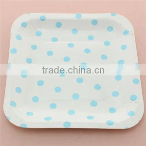 Birthday Party Supplies Disposable Paper Tableware Chevron Striped Dot Paper Plates thumbnail-4