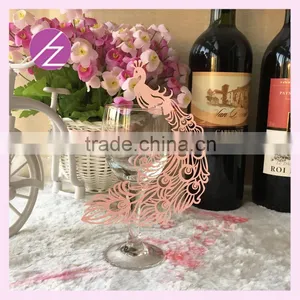 Wine Glass Phoenix Cards Wedding Luxury Decorations,party Favor Paper Crafts Table Place Card for Wine Card China ProducerJk-82 thumbnail-1