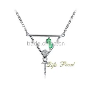 2015 Factory Direct Sale 14Carat White Gold Freshwater Pearl Necklace Jewelry Wholesale Necklace Mounting thumbnail-2