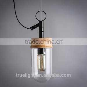 Industrial Iron and Glass Pendant Lamp With 1 Light for Shops China Supplier thumbnail-1