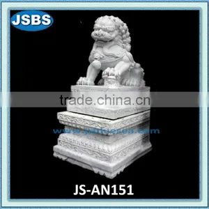 Antique White Stone fu Dog Statue for Sale thumbnail-1