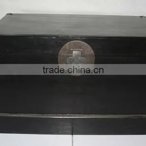 Chinese Antique Cute Black Storage Trunk thumbnail-1