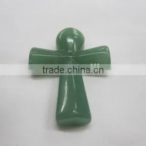 Cross Pendant Green Aventurine Pendant Fittings Gemstone Jewellery thumbnail-1