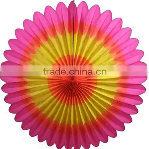 Hot Sale !orange Yellow Cerise Deluxe Paper Fan for Decorations thumbnail-1