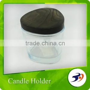 Modern Clear Glass Candle Holder With Lid thumbnail-1