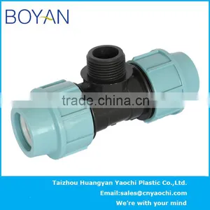 BOYAN PP Compression Pipe Fittings for Irrigation Quick Male Tee thumbnail-2