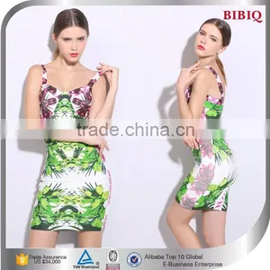 Indonesia Kaftan Dress Slim Body Fit Dress Batik Print Dress Lime Green Formal Dress Ladies Elegant Sleeveless Casual Dresses thumbnail-1