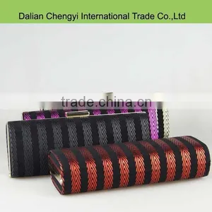 Fashion Elegant Ladies Striped pu Clutch Evening Bag thumbnail-1