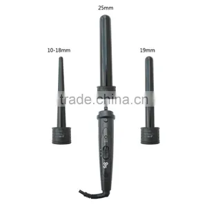 Interchangeable Hair Curling Iron With 3 Different Sizes Barrells thumbnail-1