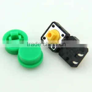 F0361 12*12*12mm Mini Tact Switch /plastic Tactile Switch/ Mini Touch Button Switch Round Cap Green thumbnail-1