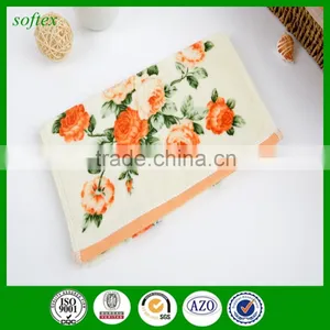 Cotton Velour Towels,flowers Peony Print Cut Pile Face Towels thumbnail-4