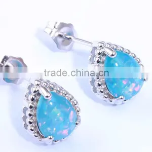 925 Sterling Silver Pear Shape Opal Fantasy Earring Wholesale thumbnail-2
