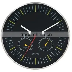 Metal Wall Clock With Temperature and Humidity thumbnail-1