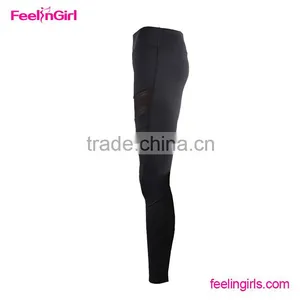 Black Calzas Deportivas Mujer Mesh With Pocket Sports Leggings Fitness thumbnail-5