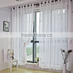 White Voile With Embroidery Curtain thumbnail-1