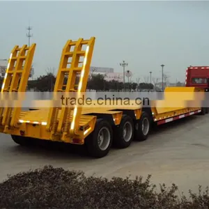 for Big Machine Semi Truck Trailer Hot Wheels Truck and Trailer 3 Axle Extentable Low Bed Trailer thumbnail-1