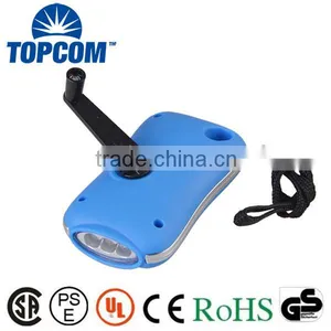 3 LED Light Small Blue Flat Plastic Dynamo Flashlight for Promotion thumbnail-1