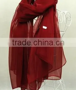 100% Silk Pure Color Long Silk Colourful Scarves thumbnail-6