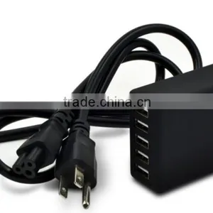 UV Paint 5V4.1A 5 Port Multiple USB Intelligent Charger Multi Travel Power Adapter for USB-Charged Devices(Black) thumbnail-1
